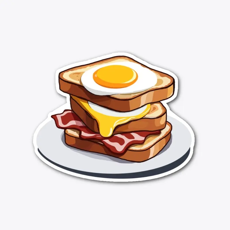 Breakfast Toast Bacon and Eggs